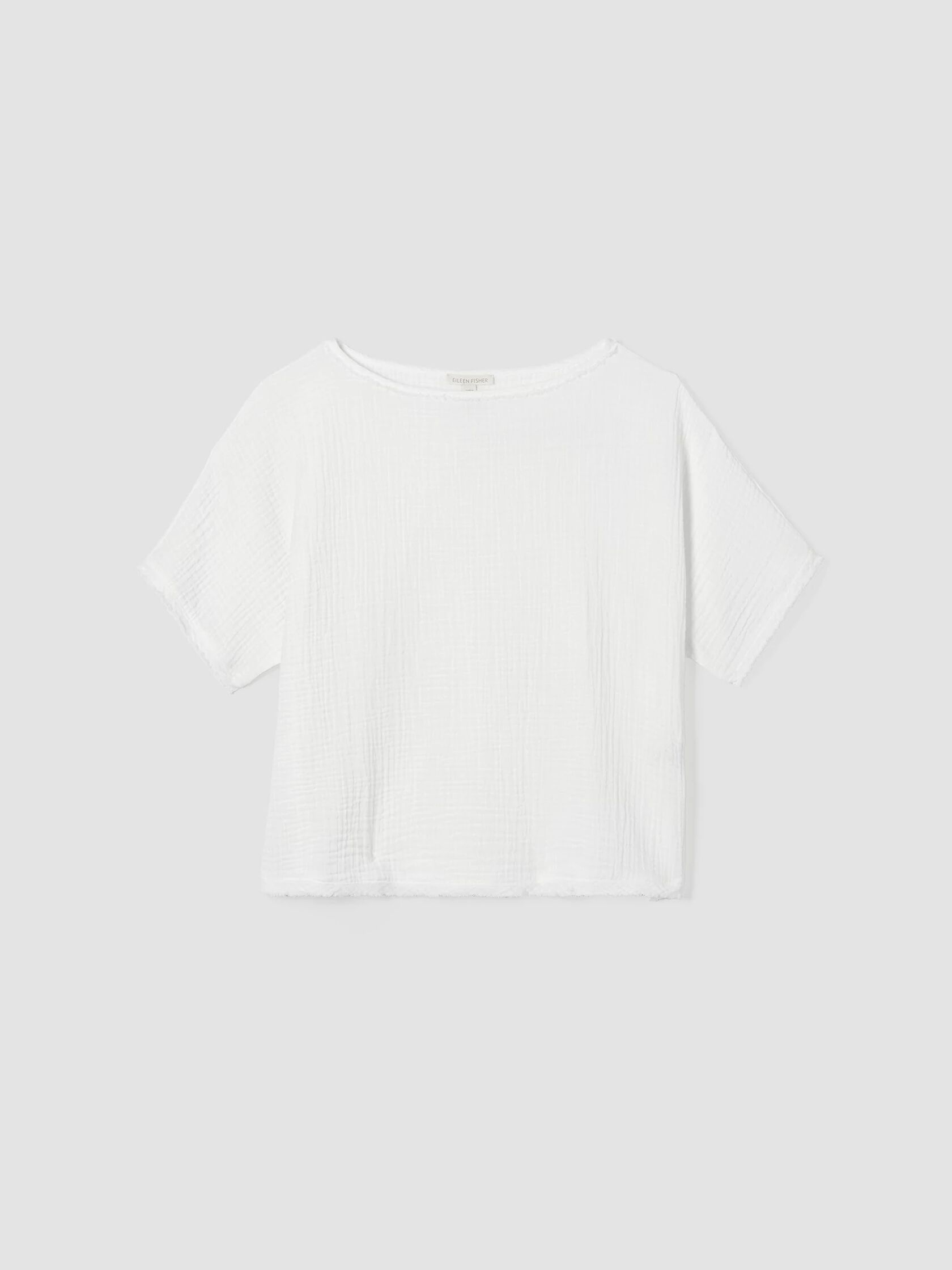 Organic Cotton Lofty Gauze Bateau Neck Top | EILEEN FISHER