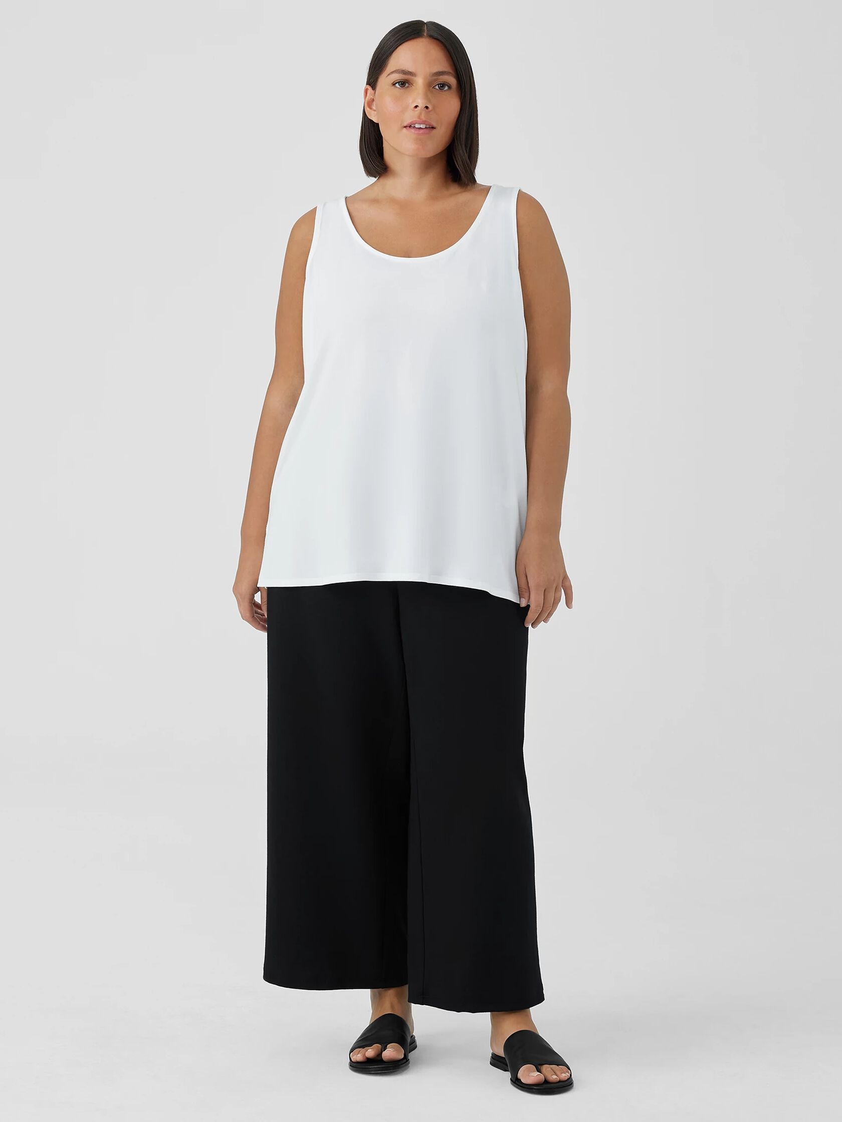 Stretch Jersey Knit Scoop Neck Tank