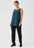 Silk Georgette Crepe Ballet Neck Tank
