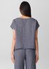 Puckered Organic Linen Ballet Neck Top