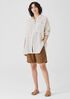 Puckered Organic Linen Classic Collar Long Shirt