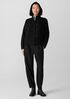 Lightweight Boiled Wool Stand Collar Jacket in Regenerative Wool