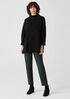 Washable Stretch Crepe High-Waisted Pant