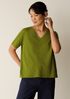 Organic Cotton Slubby Jersey V-Neck Tee