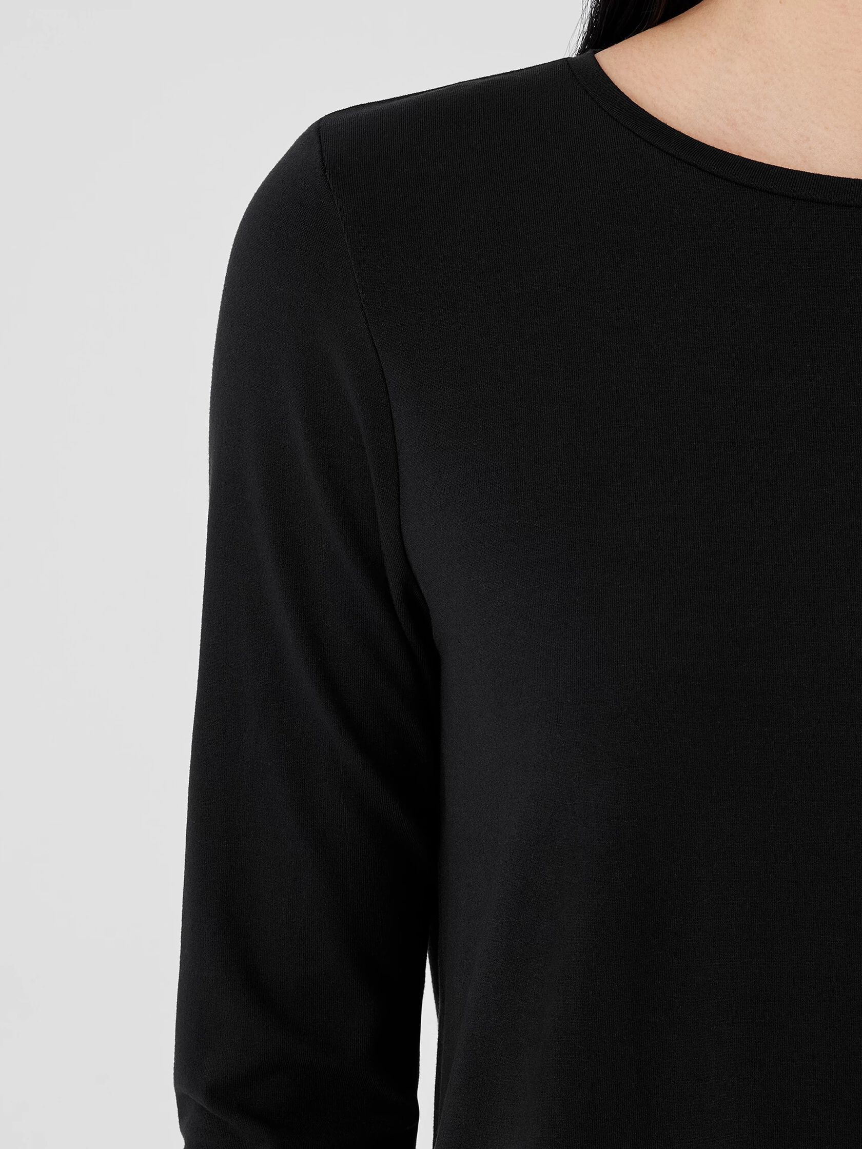 Stretch Jersey Knit Crew Neck Top