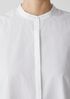 Washed Organic Cotton Poplin Band Collar Shirt