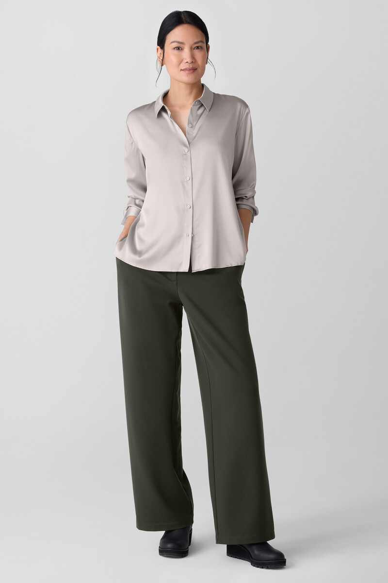 Stretch Silk Charmeuse Classic Collar Shirt Stretch Silk Charmeuse Classic Collar Shirt