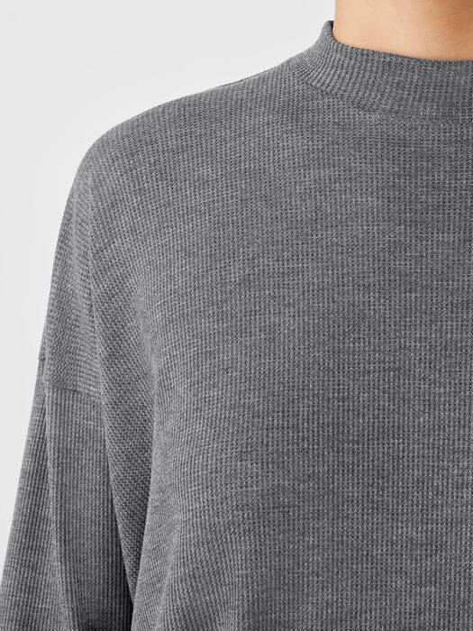 Cozy Waffle Knit Mock Neck Top