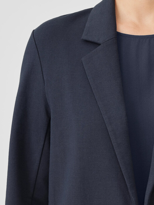 Cotton Blend Ponte Long Blazer