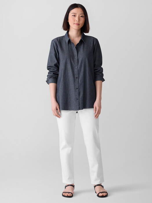 Airy Organic Cotton Twill Classic Collar Shirt