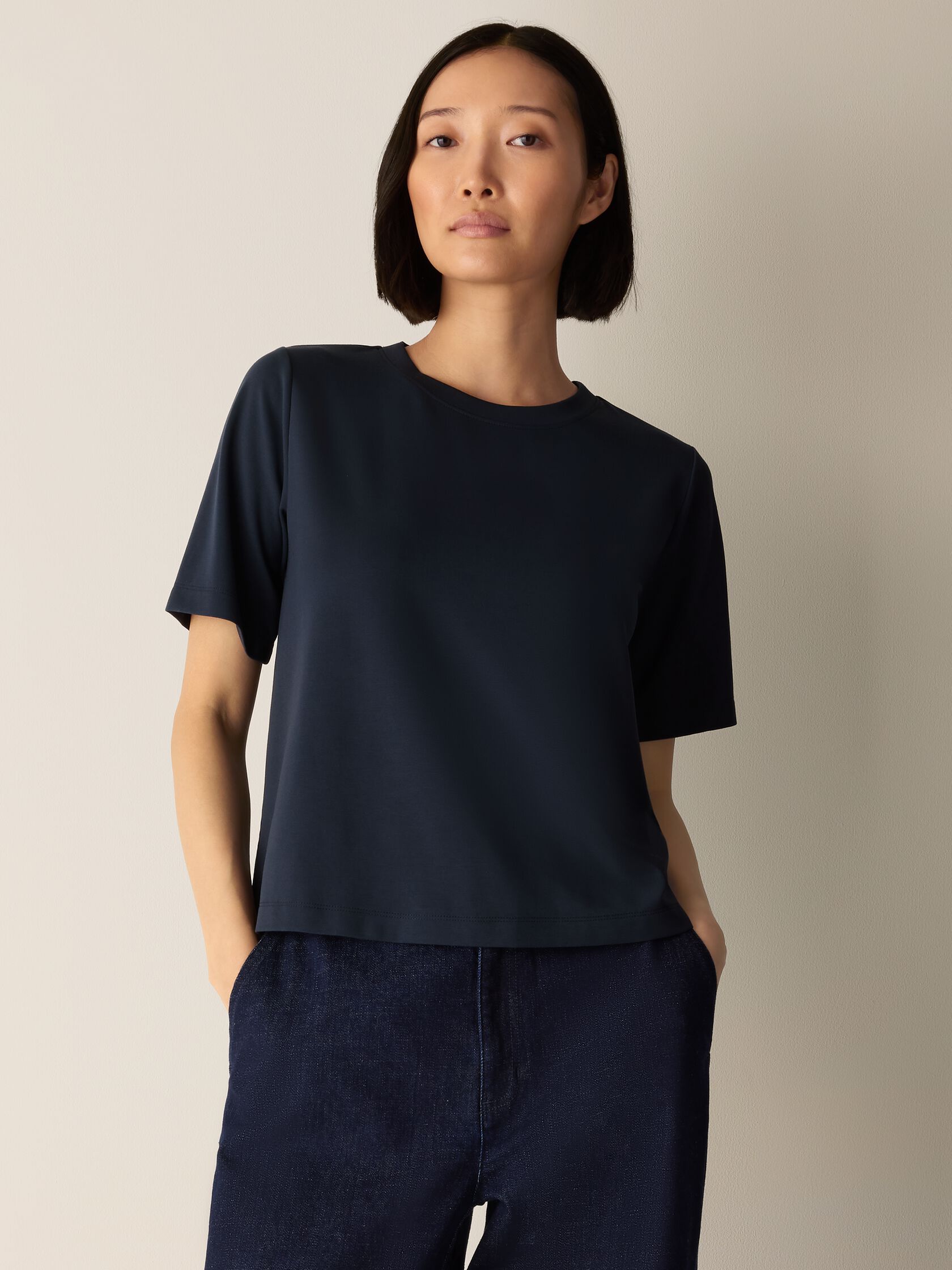 Extra-Fine Ponte Crew Neck Tee