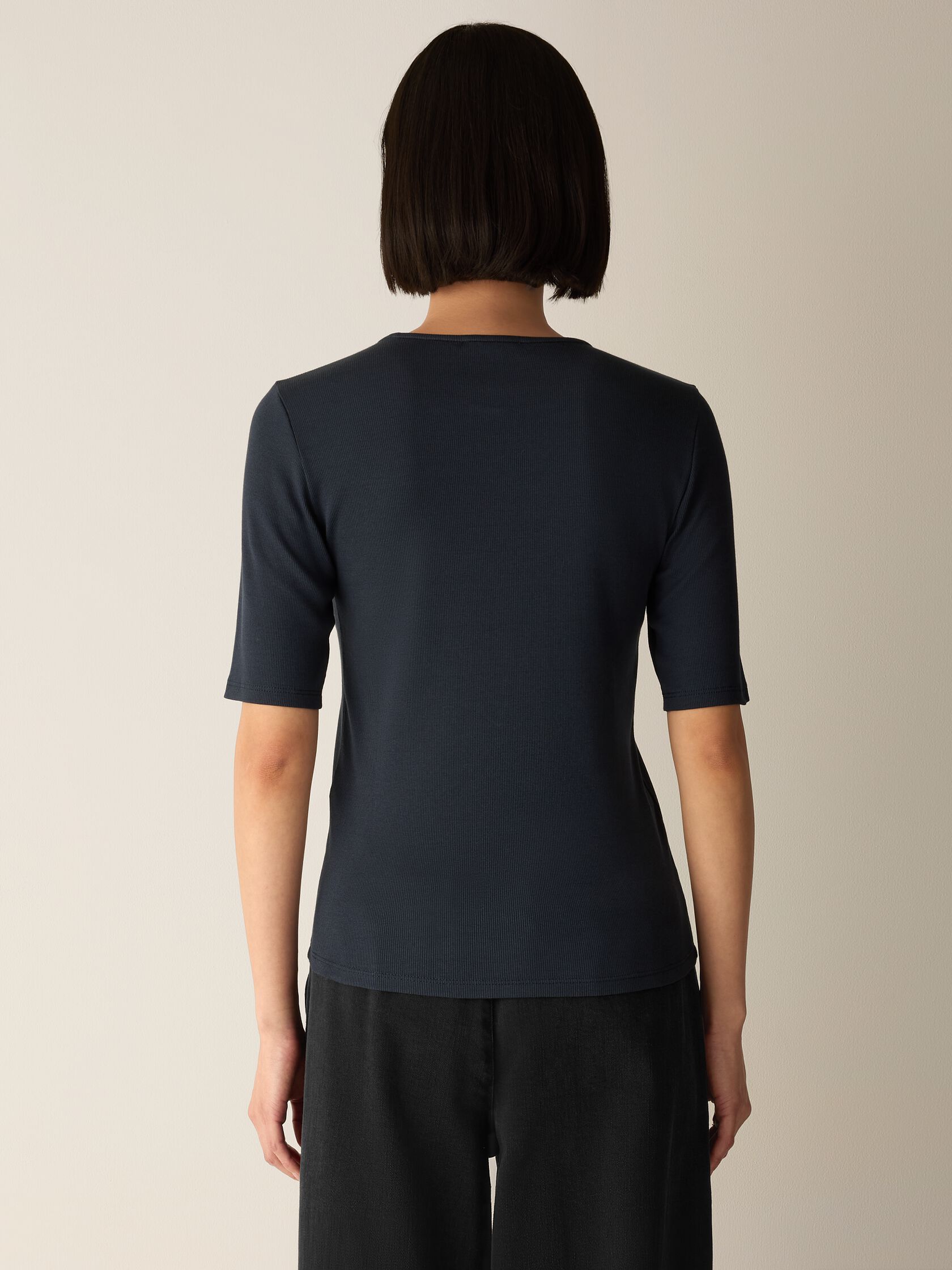 Organic Cotton Stretch Rib Crew Neck Tee