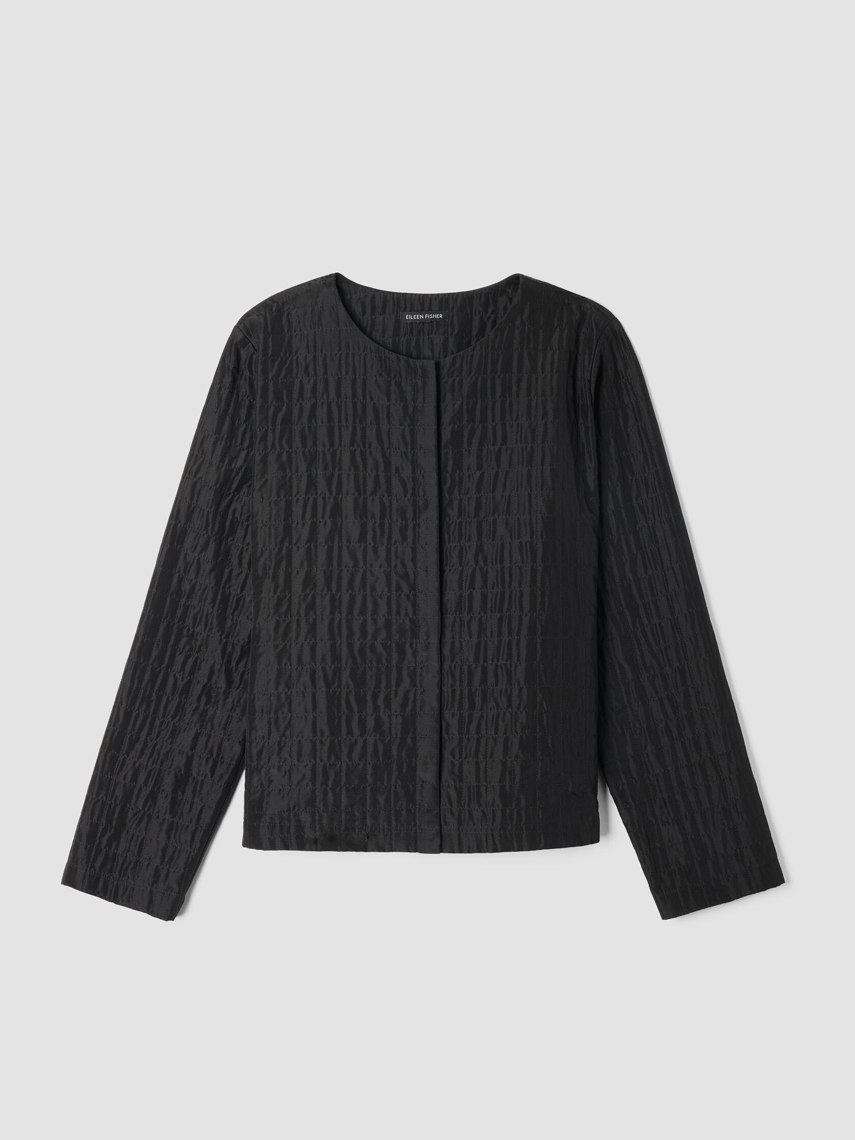 Silk Habutai Quilted Round Neck Jacket