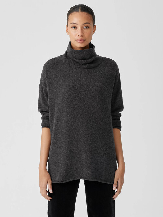 Cotton and Recycled Cashmere Turtleneck Top