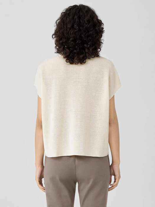 Organic Linen Cotton Mock Neck Top