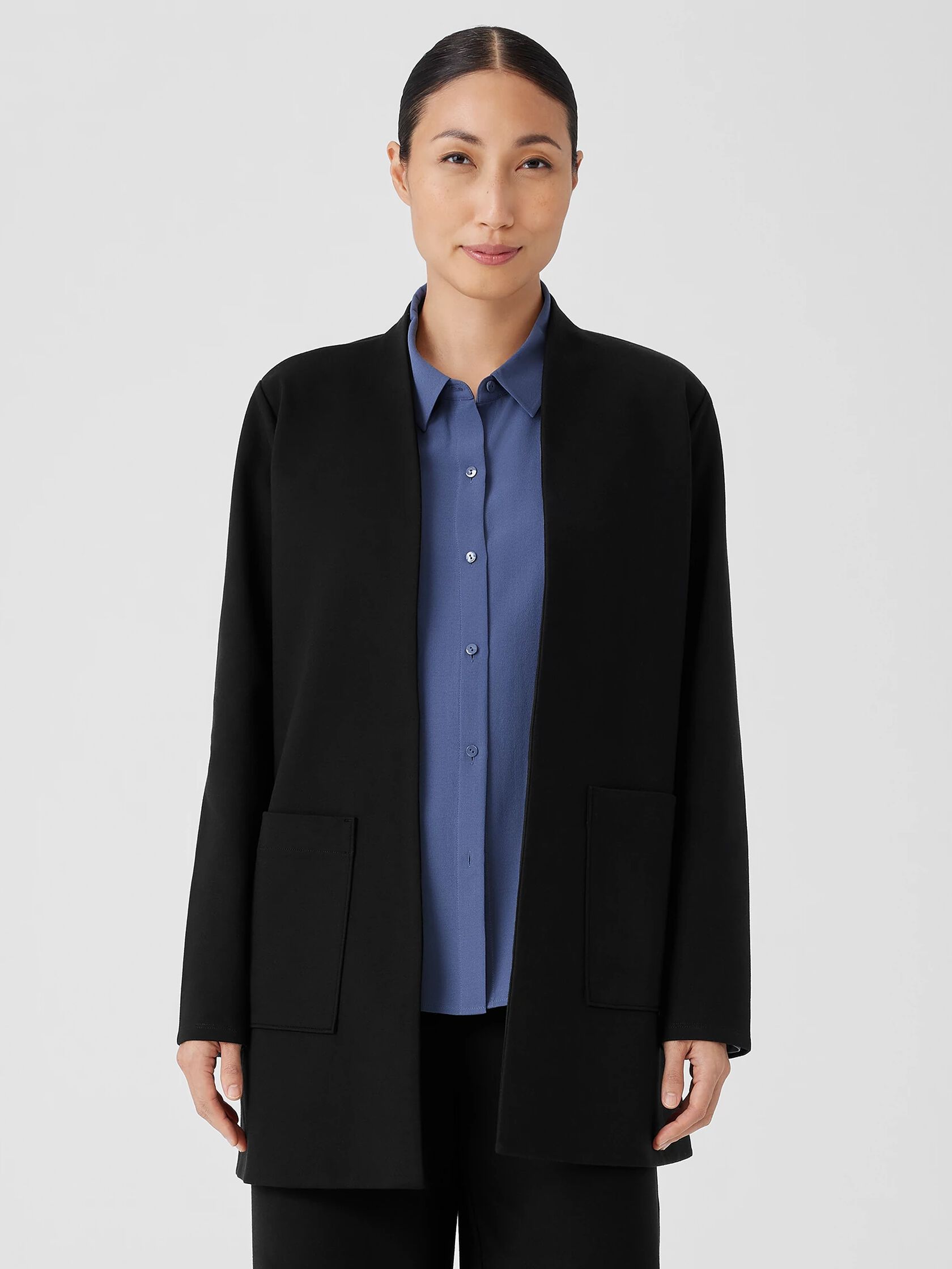 Washable Flex Ponte High Collar Jacket