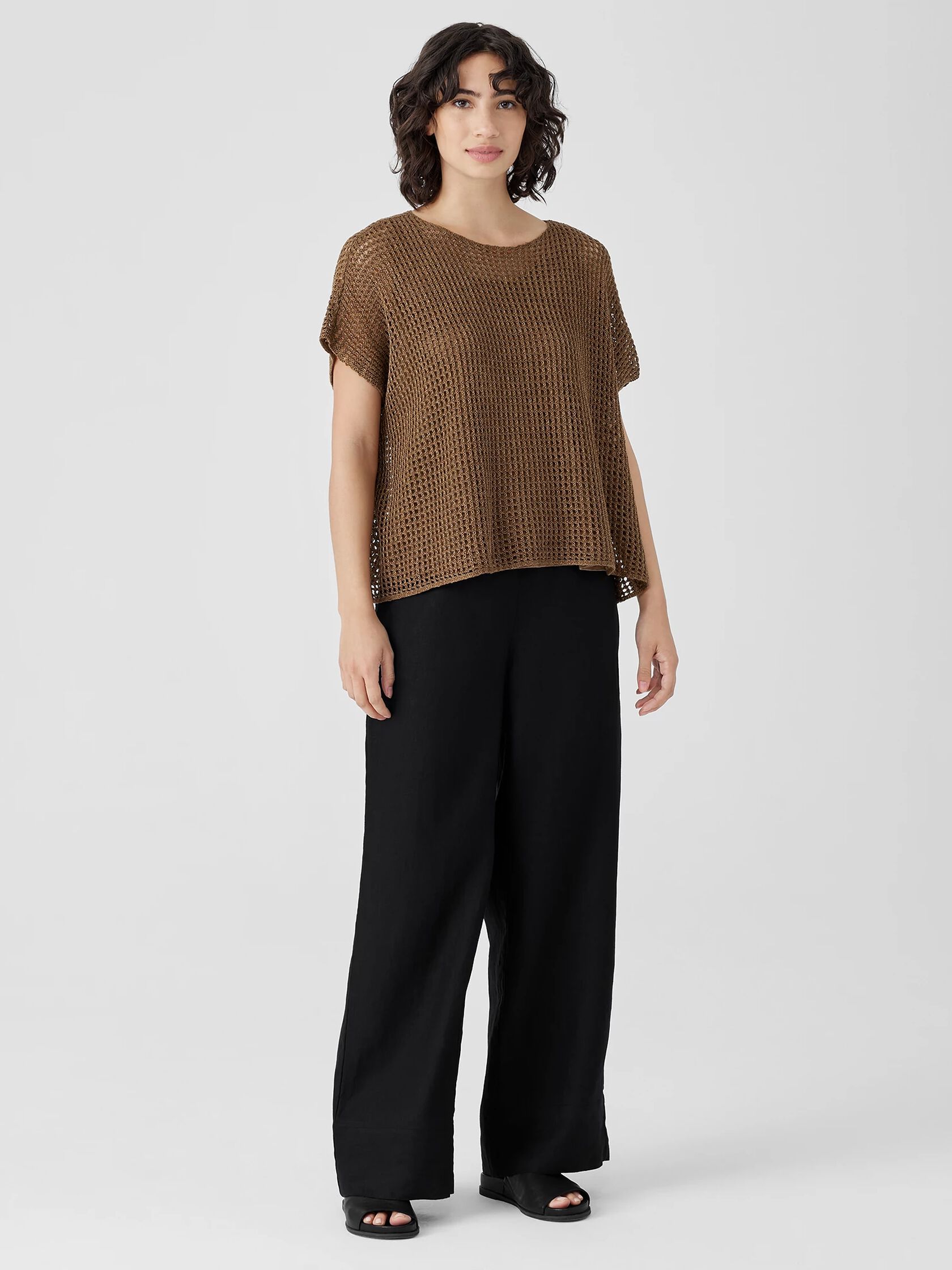 Organic Linen Délavé Bateau Neck Top