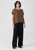 Organic Linen Délavé Bateau Neck Top