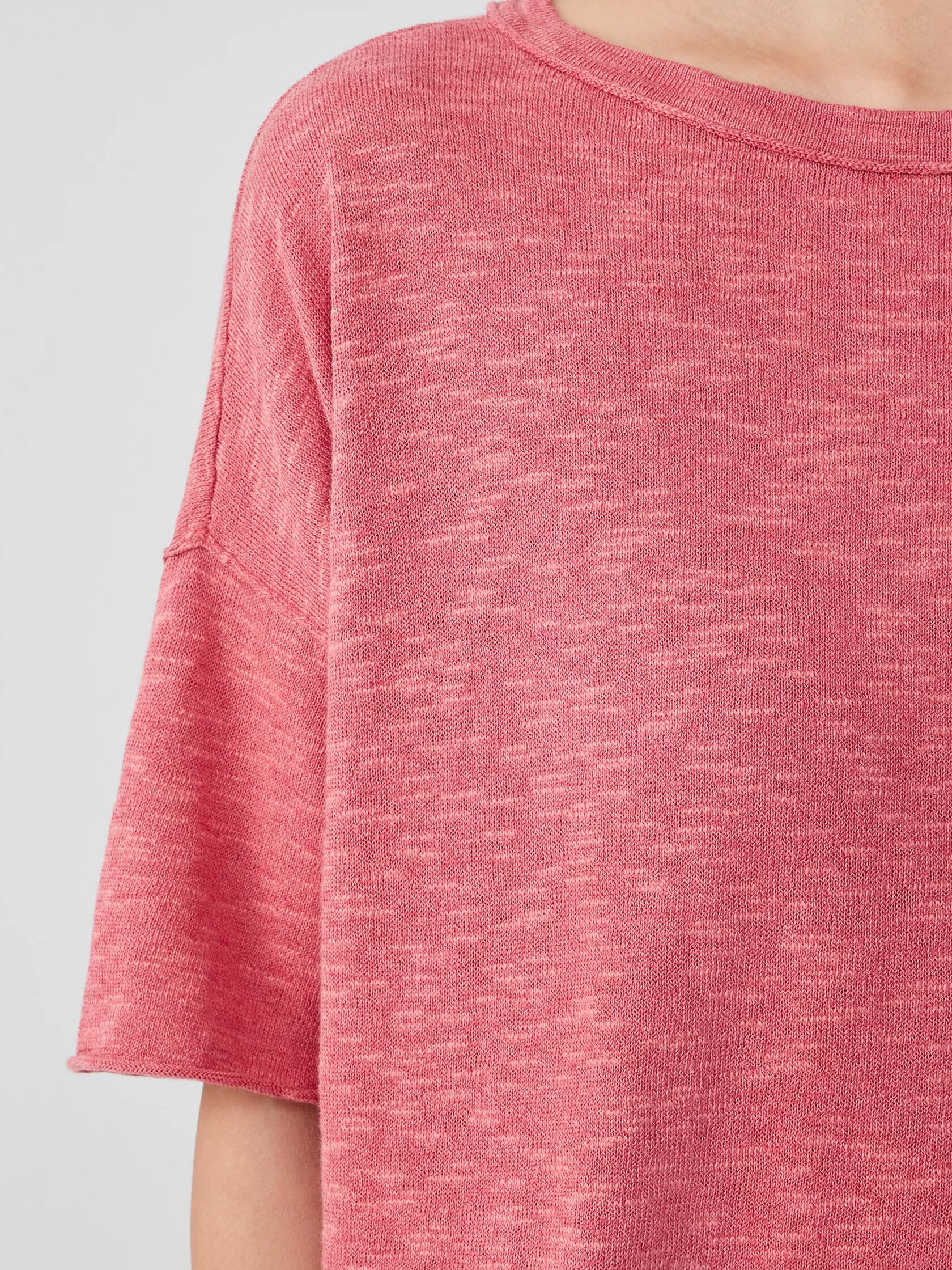 Organic Linen Cotton Slub Bateau Neck Top