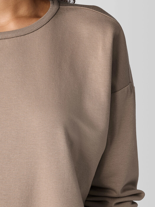 Cozy Brushed Terry Hug Round Neck Box-Top