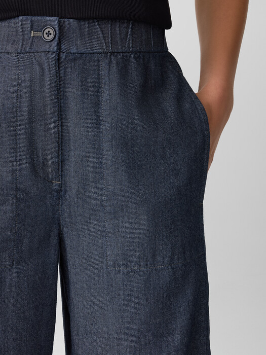 Airy Organic Cotton Twill Wide-Leg Pant