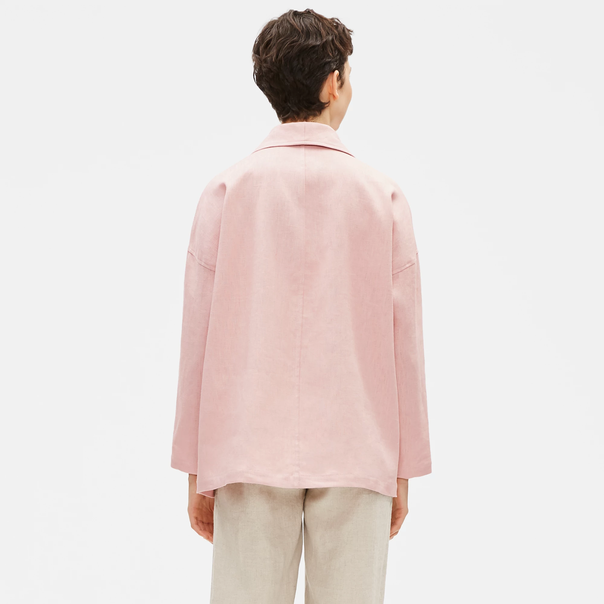 Organic Linen Shawl Collar Jacket 