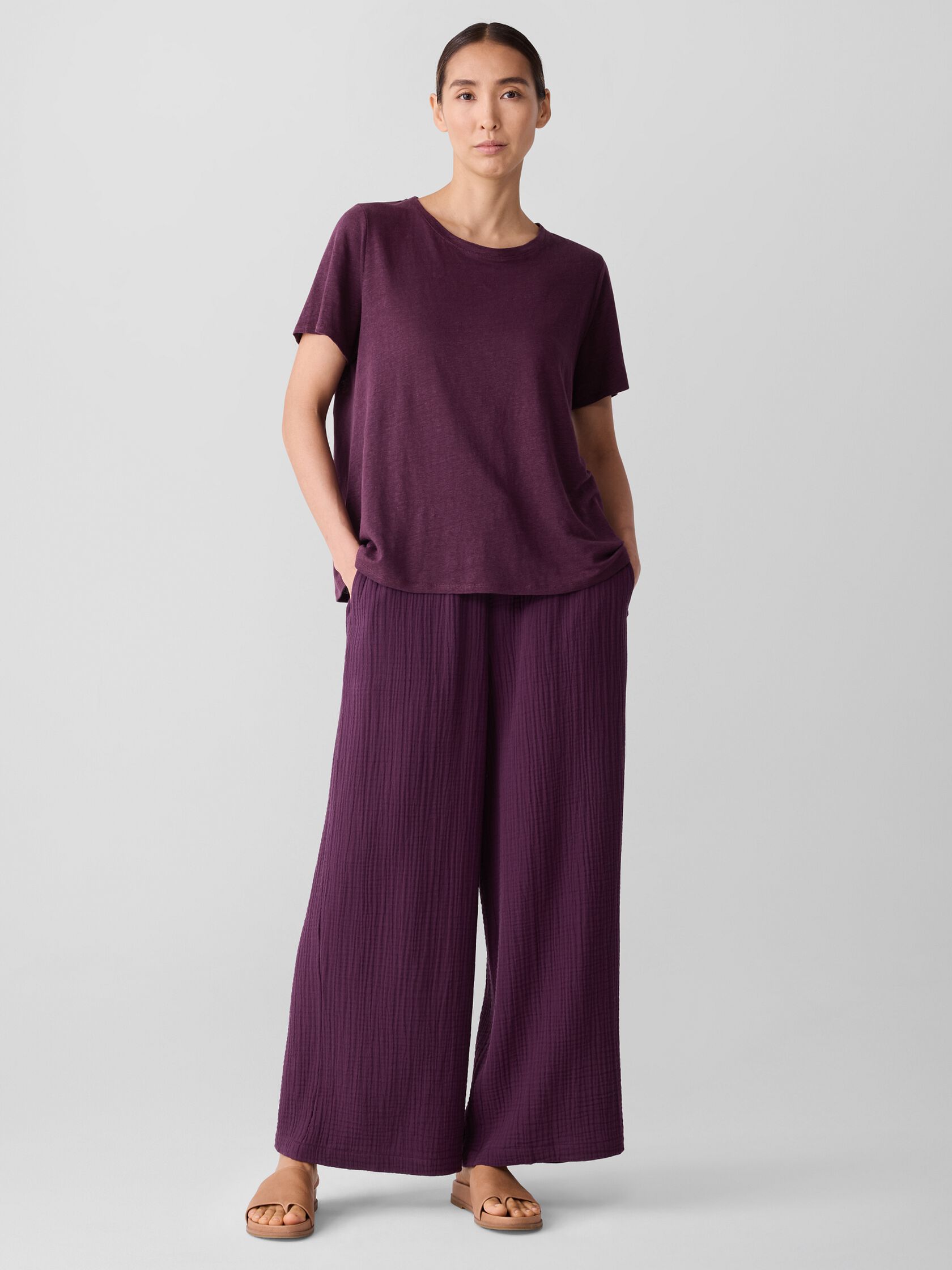 Organic Linen Jersey Crew Neck Tee