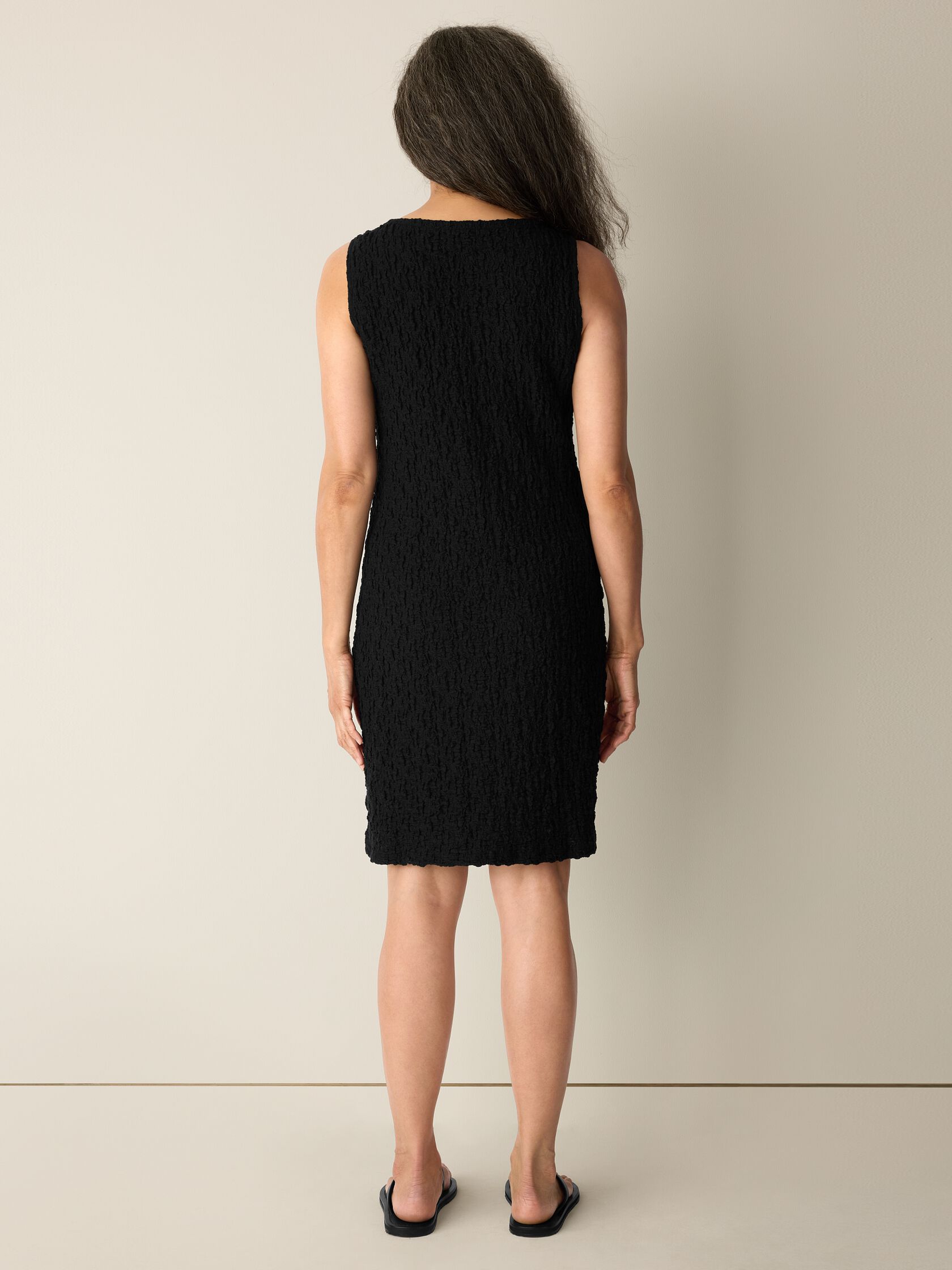 Bubble Jacquard Bateau Neck Dress
