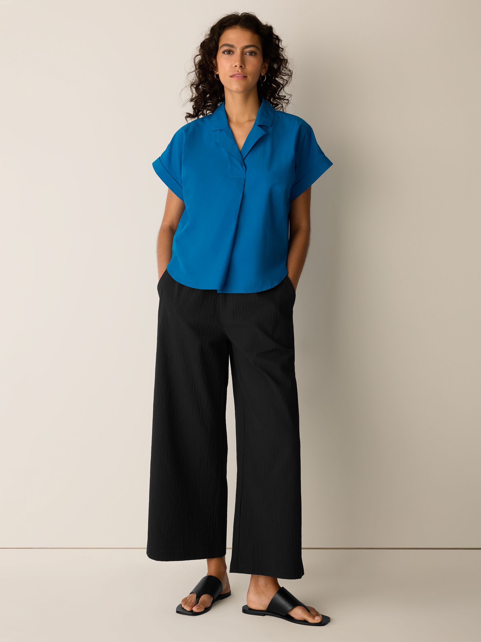 Organic Cotton Poplin Notch Collar Shirt