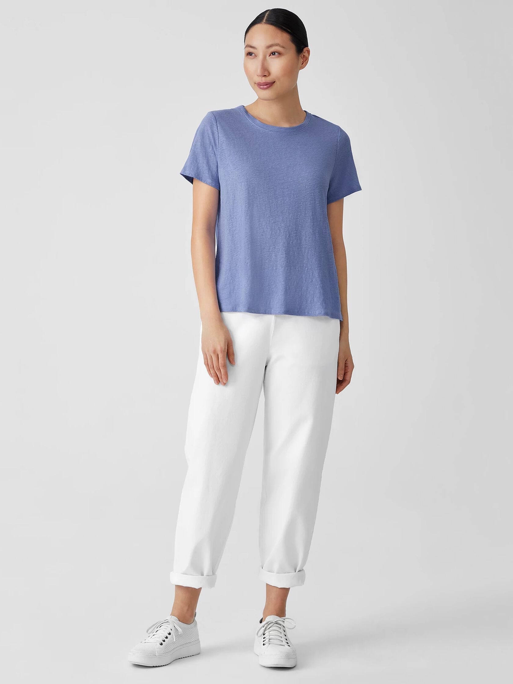 Organic Linen Jersey Crew Neck Tee