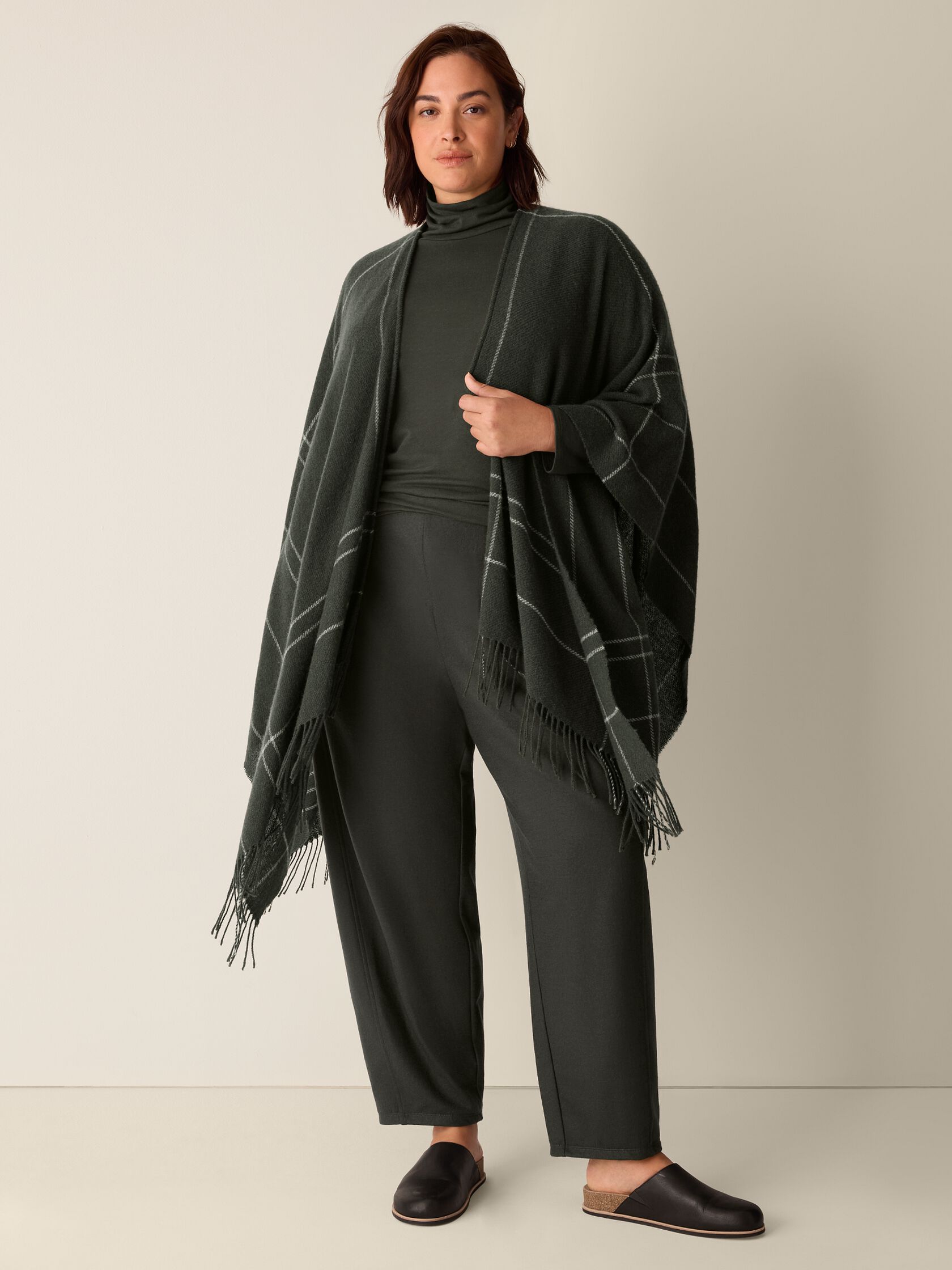 Sheer Cotton Blend Knit Turtleneck Top