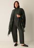 Sheer Cotton Blend Knit Turtleneck Top