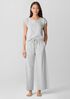 Striped Organic Cotton Jersey Wide-Leg Sleep Pant