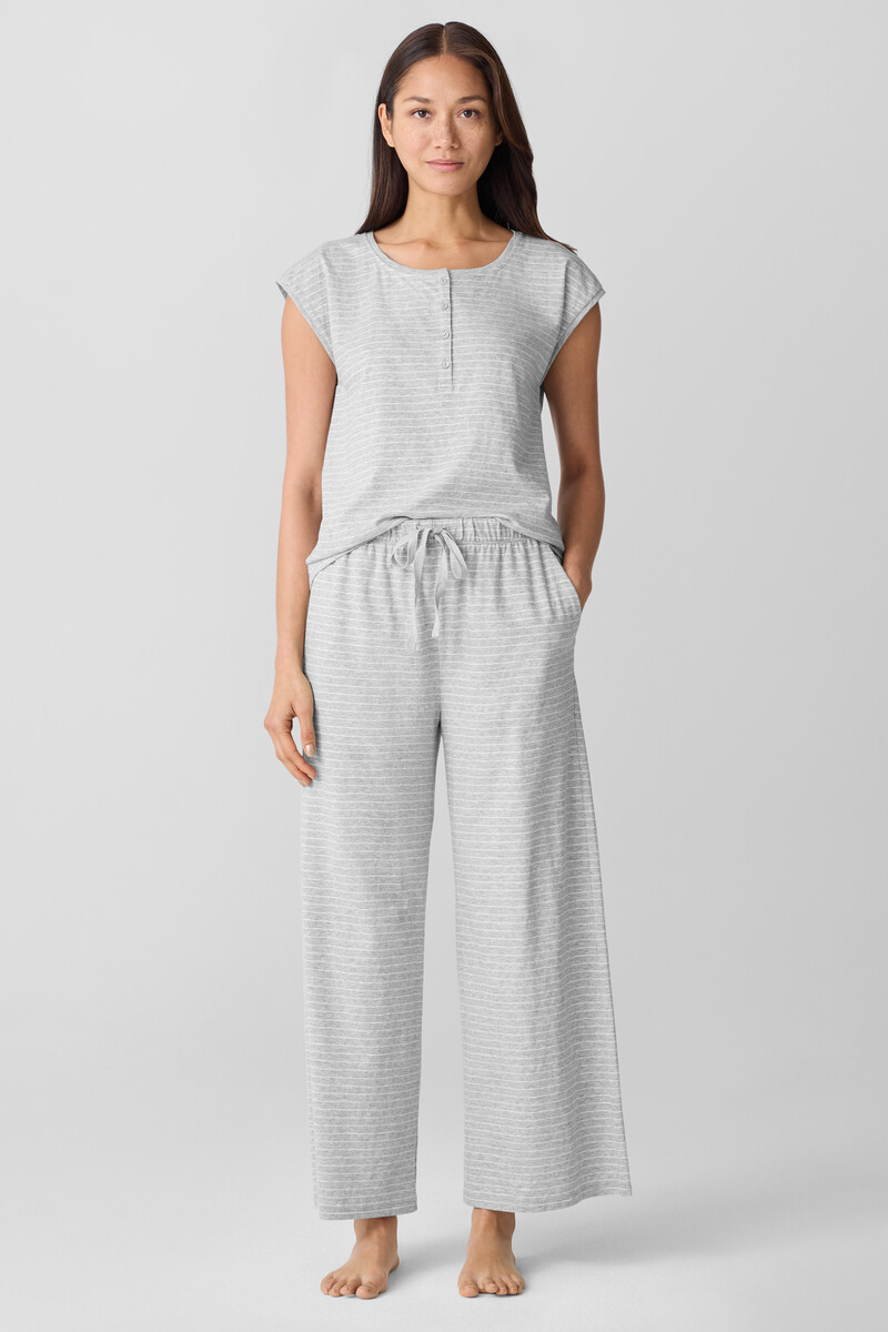 Striped Organic Cotton Jersey Wide-Leg Sleep Pant Striped Organic Cotton Jersey Wide-Leg Sleep Pant