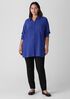 Silk Georgette Crepe Classic Collar Long Shirt