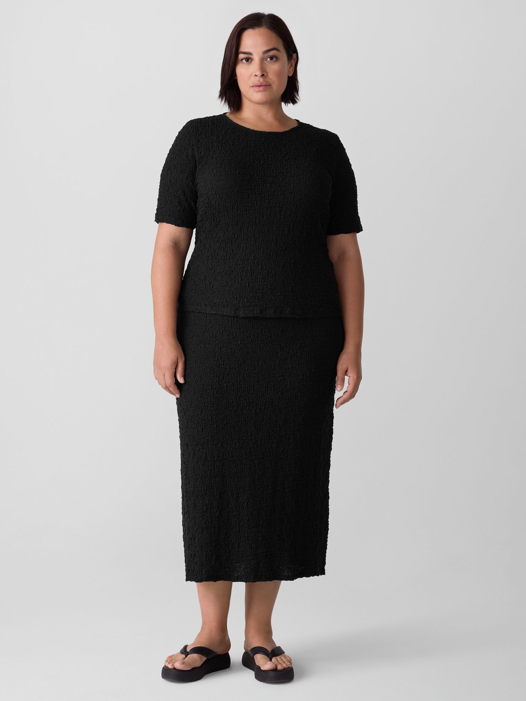 Bubble Jacquard Pencil Skirt