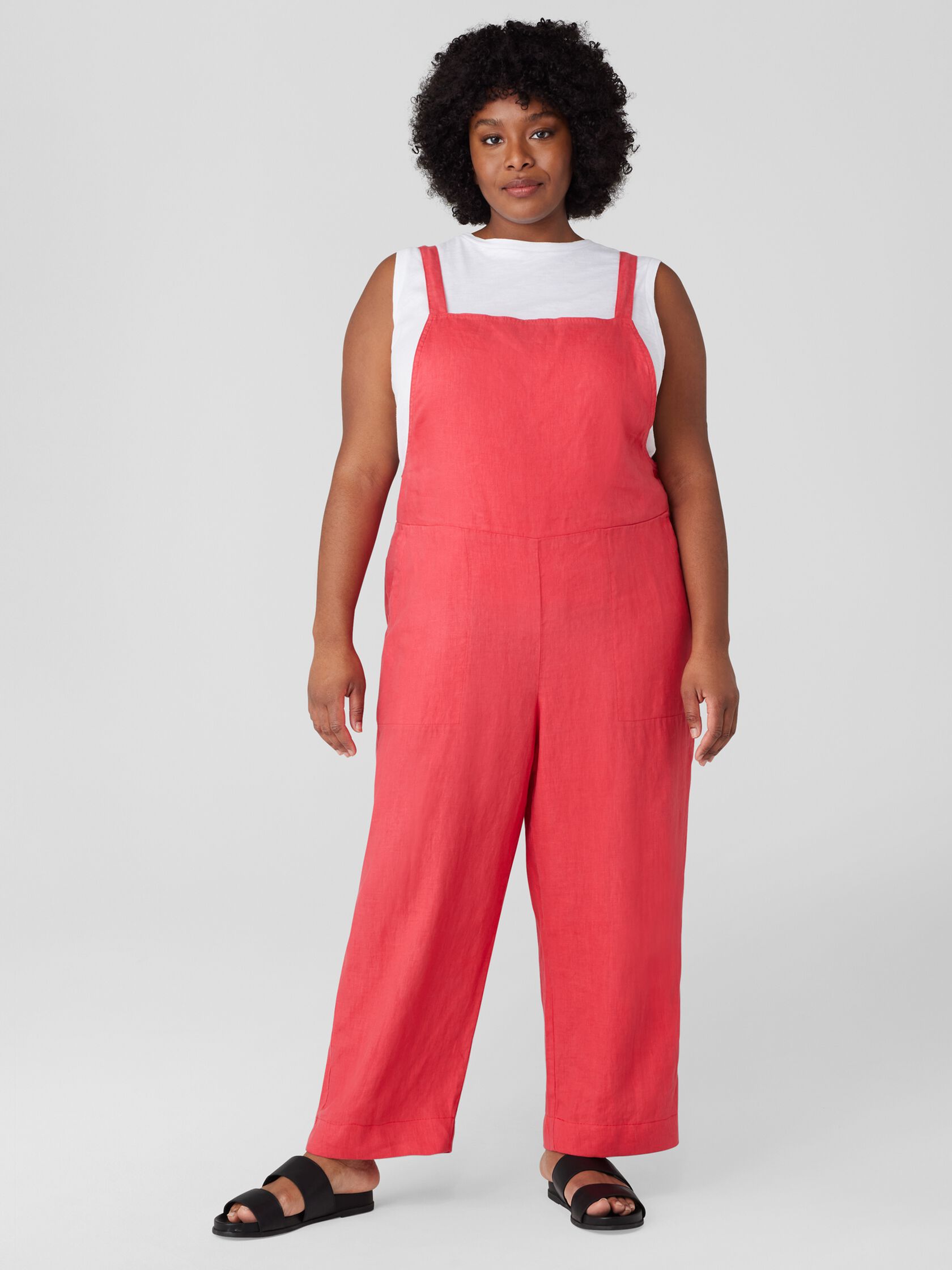 Garment-Dyed Organic Linen Overalls