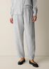 Puckered Organic Linen Stripe Lantern Pant