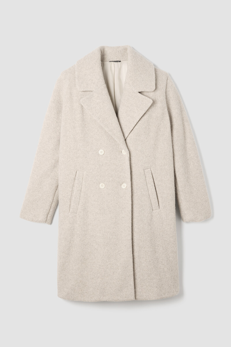 Cozy Recycled Wool Boucle Notch Collar Coat Cozy Recycled Wool Boucle Notch Collar Coat