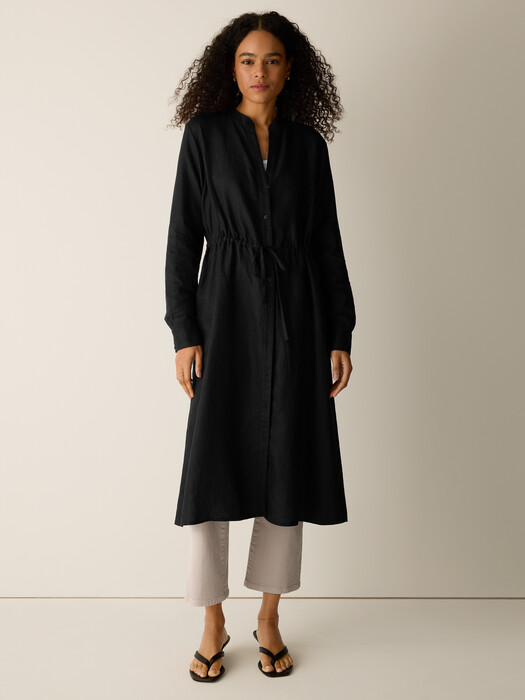 eileen fisher shirt dress Eileen Fisher - Women's Organic Linen Classic Collar Shirtdress - White