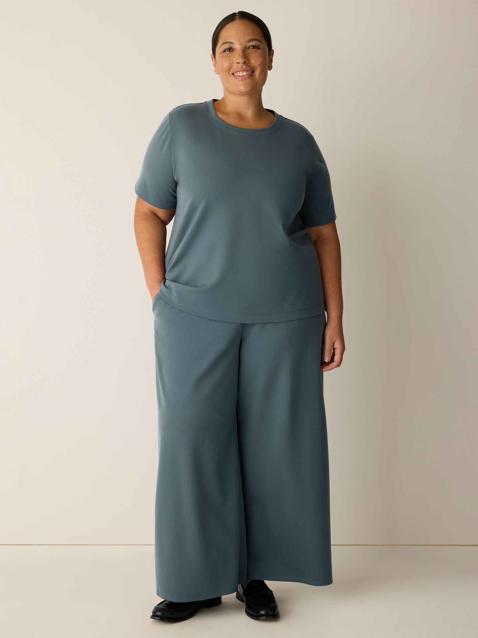 Lightweight Ponte Crew Neck Tee