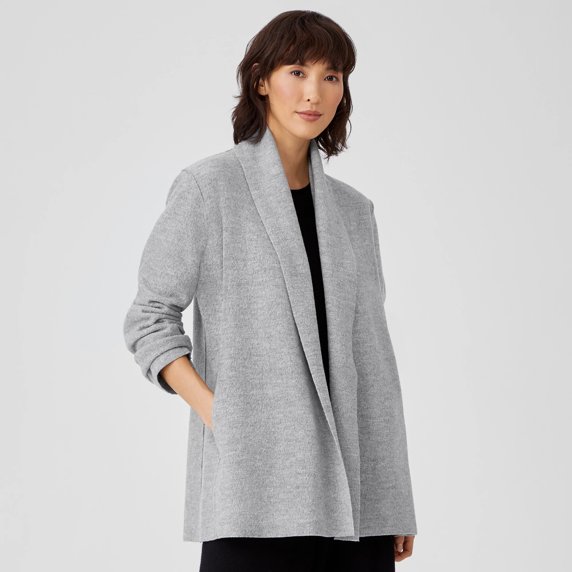grey boiled wool jacket