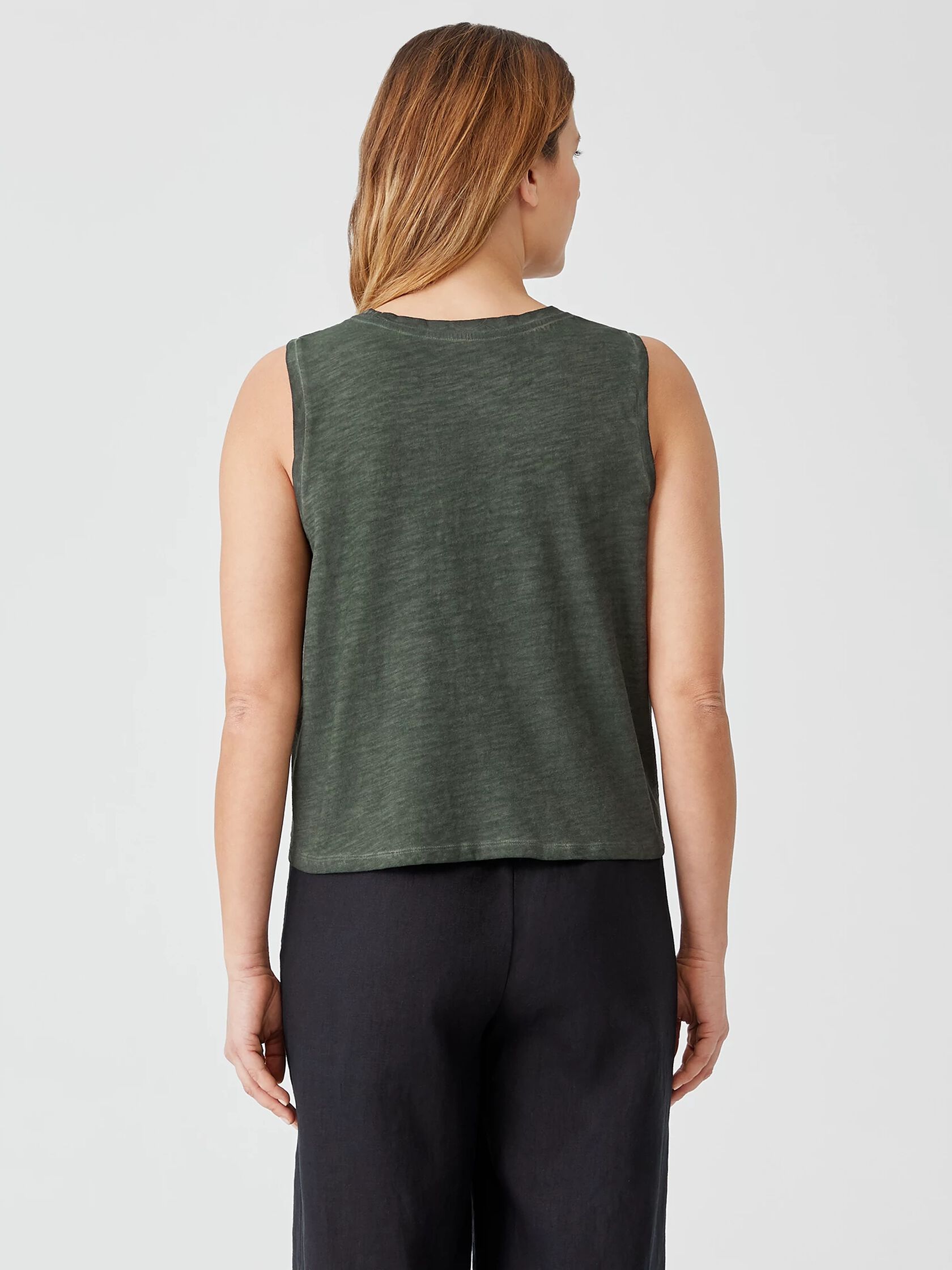 Pigment-Dyed Organic Cotton Crew Neck Tank