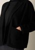Fine Felted Wool Notch Collar Cardigan in Regenerative Wool
