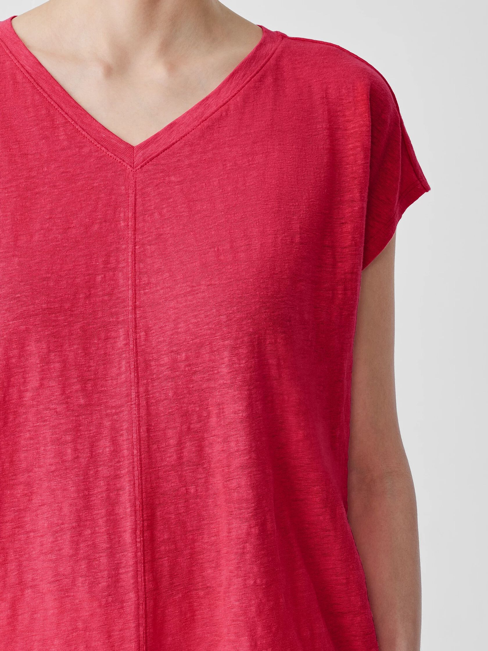Organic Linen Jersey V-Neck Tee