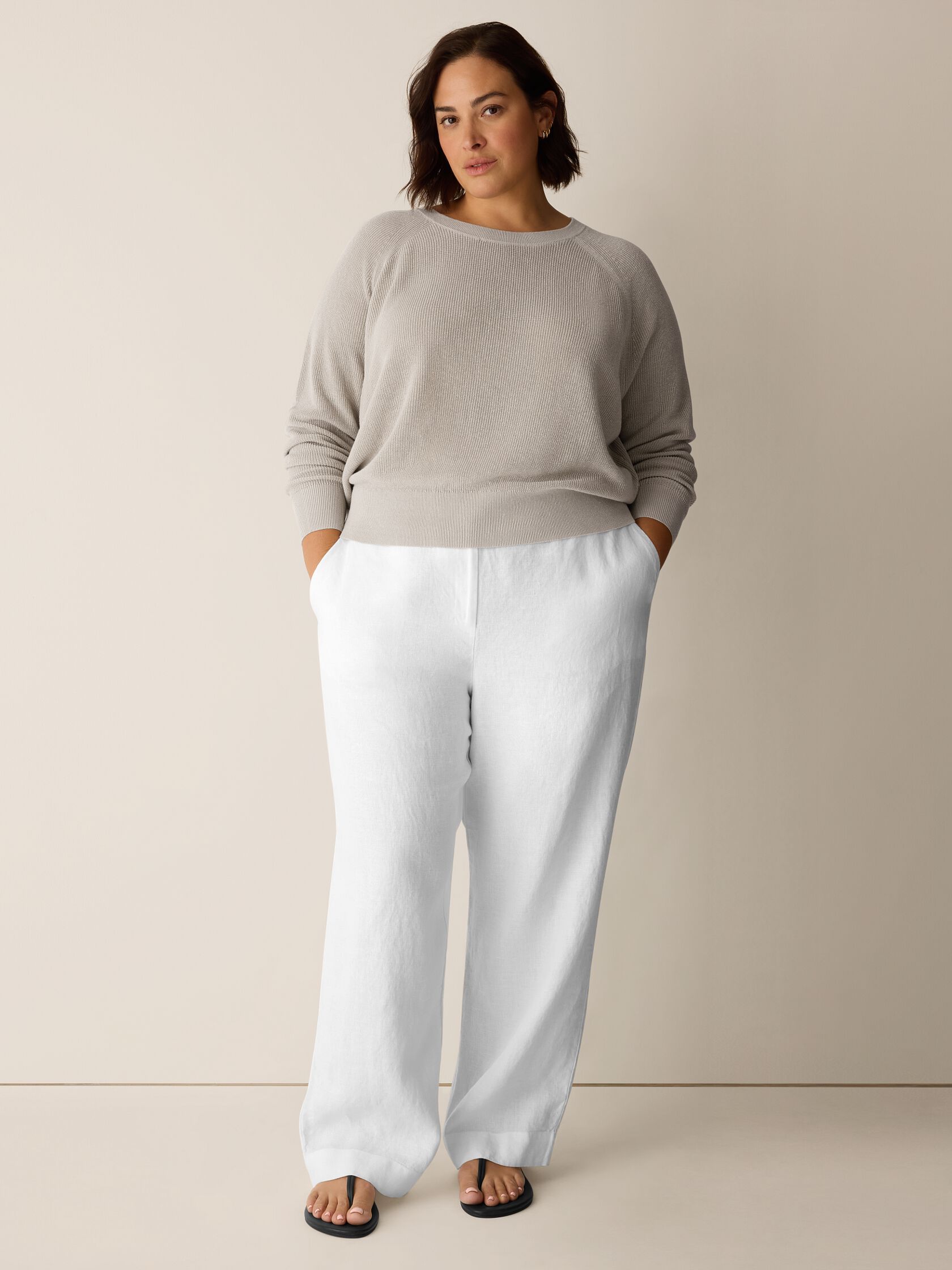 Organic Linen Cotton Wedge Sweater