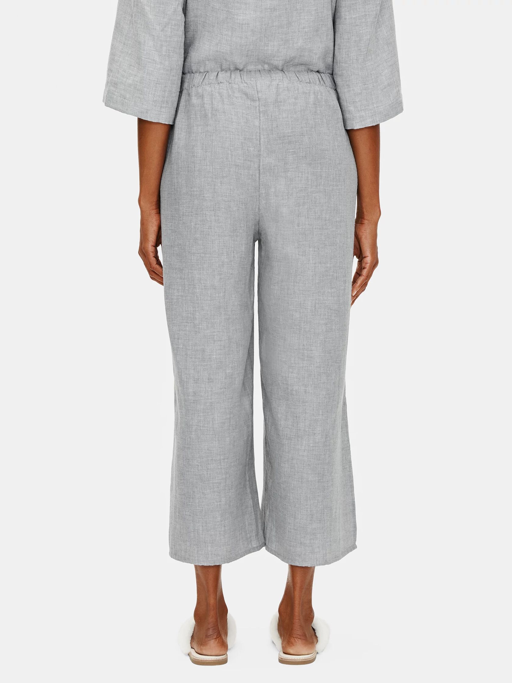 Organic Cotton Doubleweave Wide-Leg Pant
