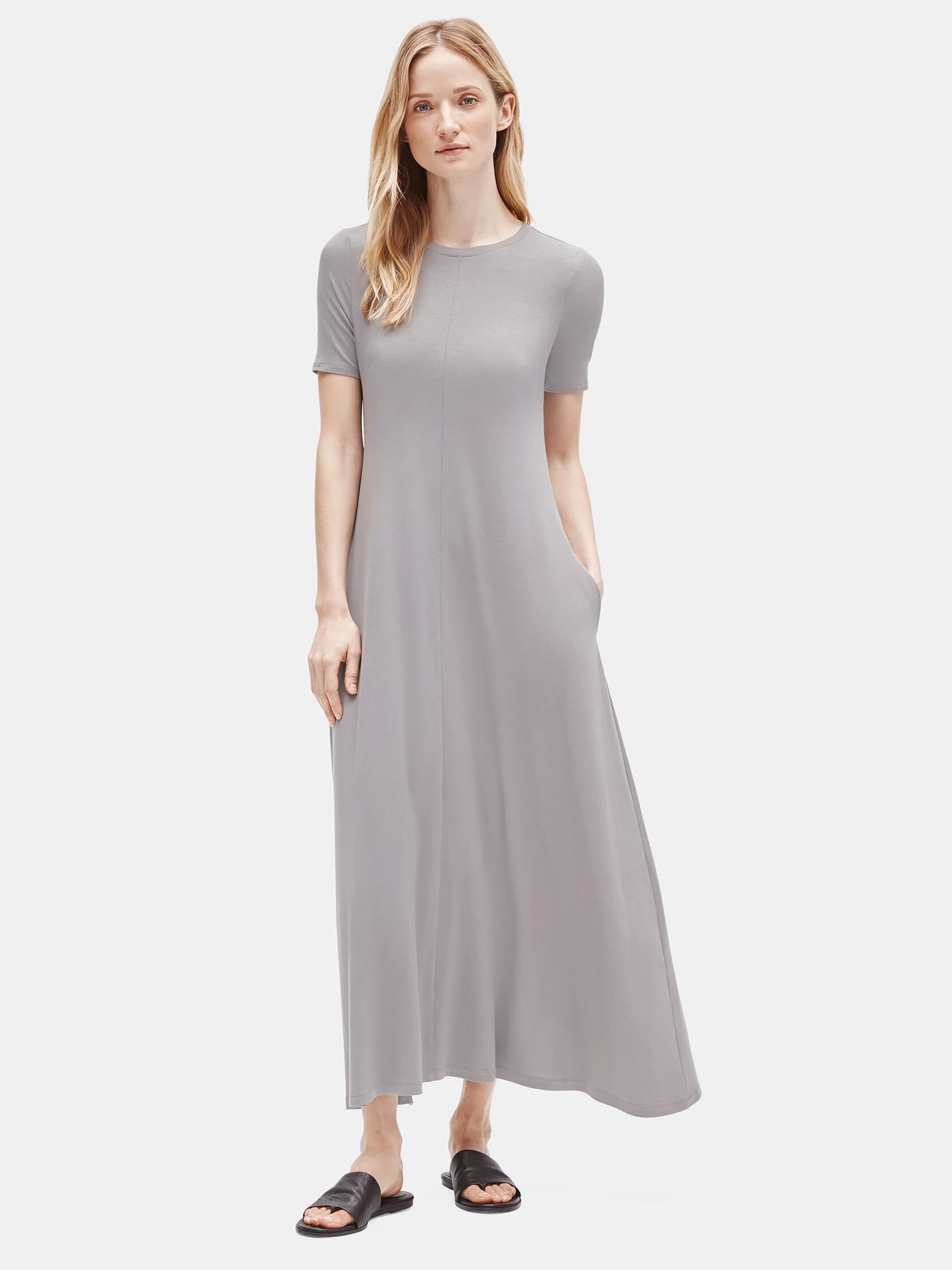 Fine Jersey Crew Neck Maxi Dress