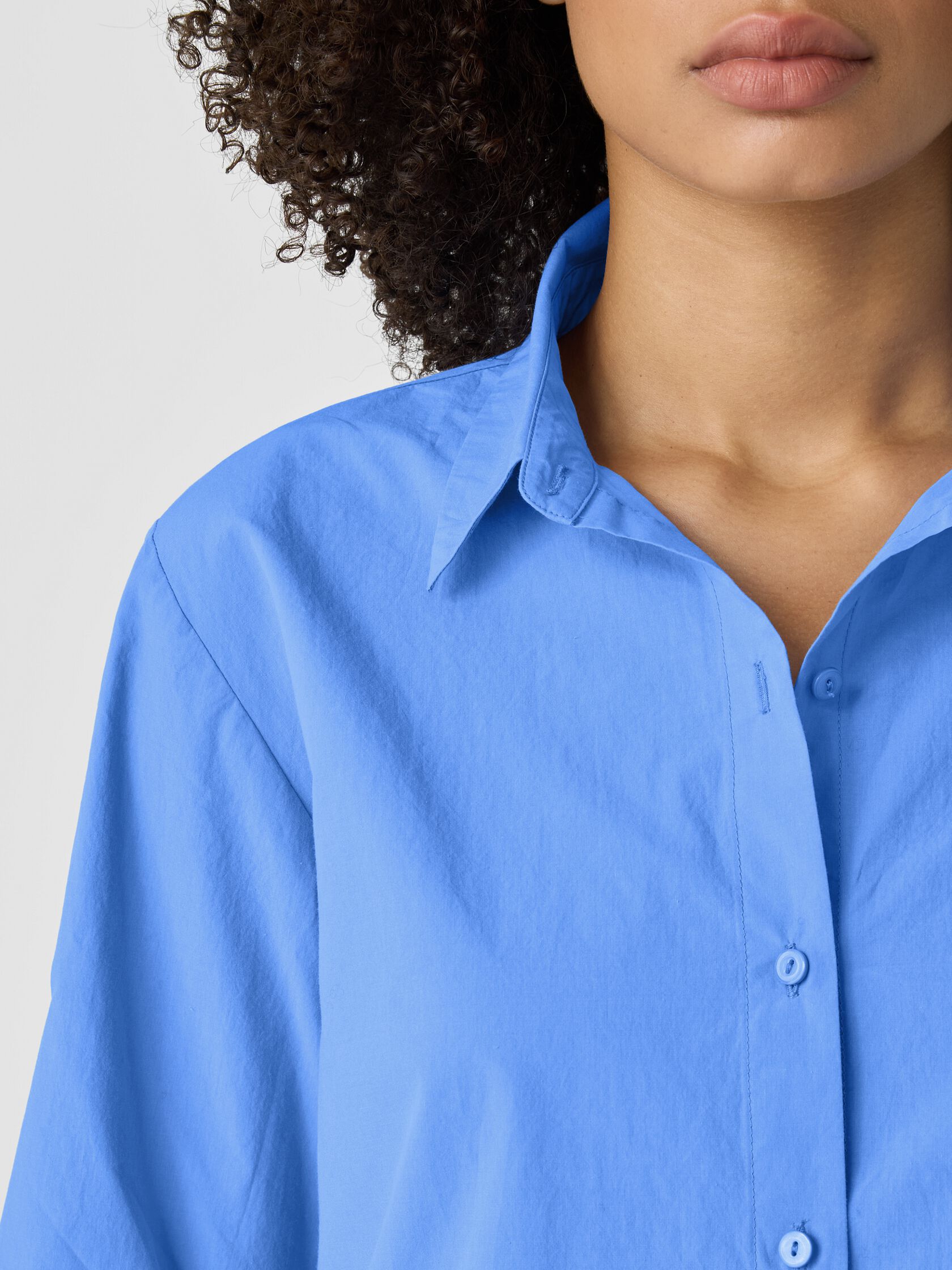 Washed Organic Cotton Poplin Classic Collar Short Shirt