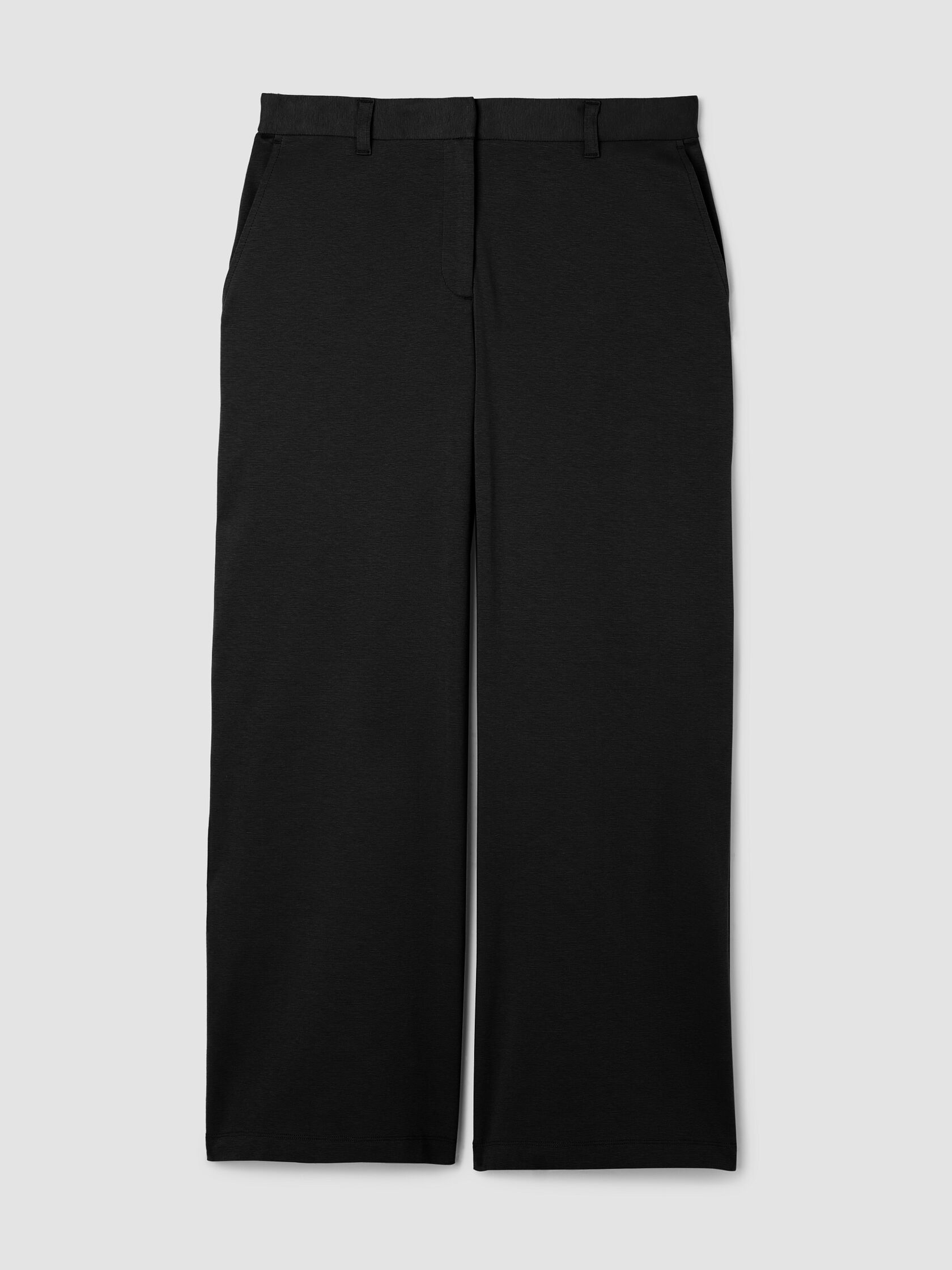 Cotton Blend Ponte Wide-Leg Trouser